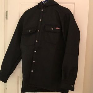 Dickies button up canvas shirt with hood!